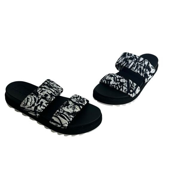 Sorel Women's Roaming Two Strap Slide Sandals Black White Size 8 - Picture 8 of 8